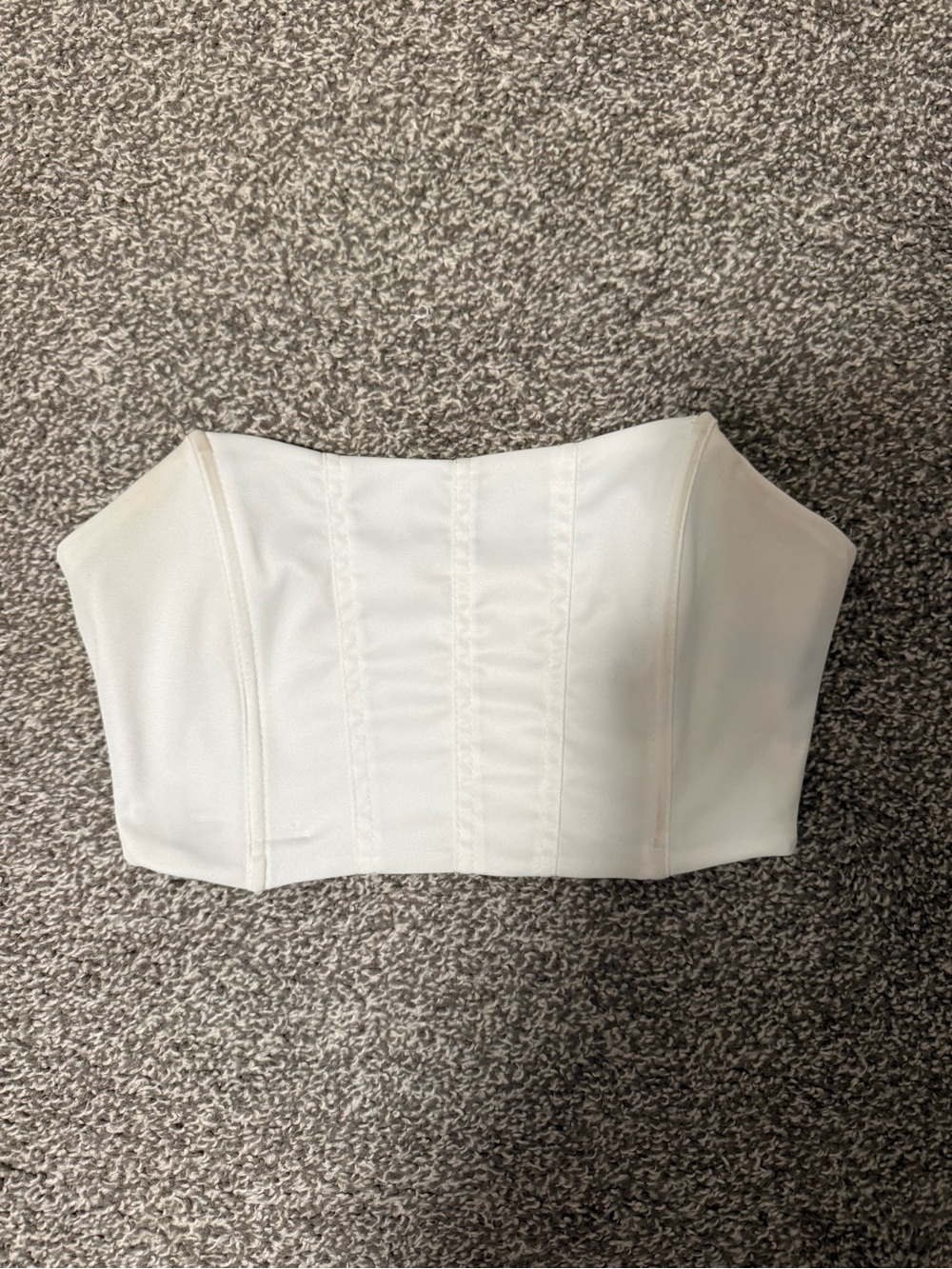 SHEIN White Strapless Boned Bustier Crop Top
